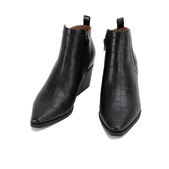 NEW YELLOW BOX Cameon Heeled Booties black for women 252 - Picture 6 of 9